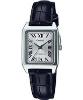 Casio Women's Watch Analog, Silver Dial Black Leather Strap, LTP-V007L-7B1UDF